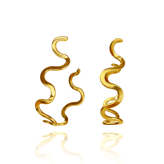 14k Goldplated Wavelength Hoops