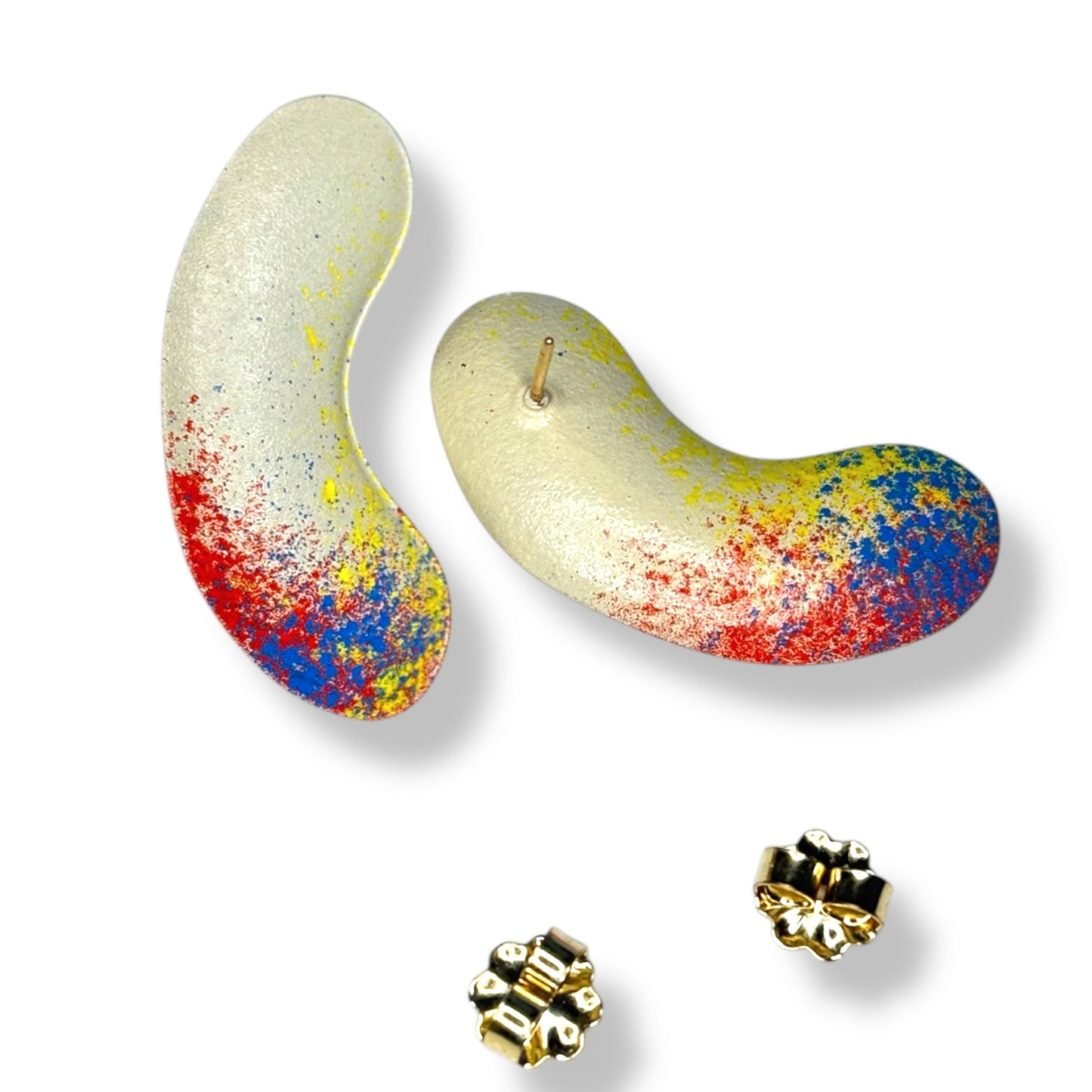 Vivid Bent Ellipse Satellite Earrings