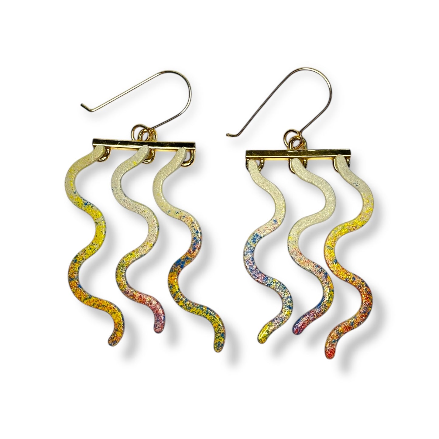 Vivid Triple Wavelength Dangle Earrings