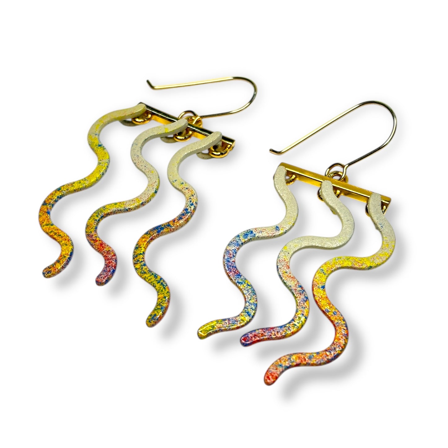 Vivid Triple Wavelength Dangle Earrings
