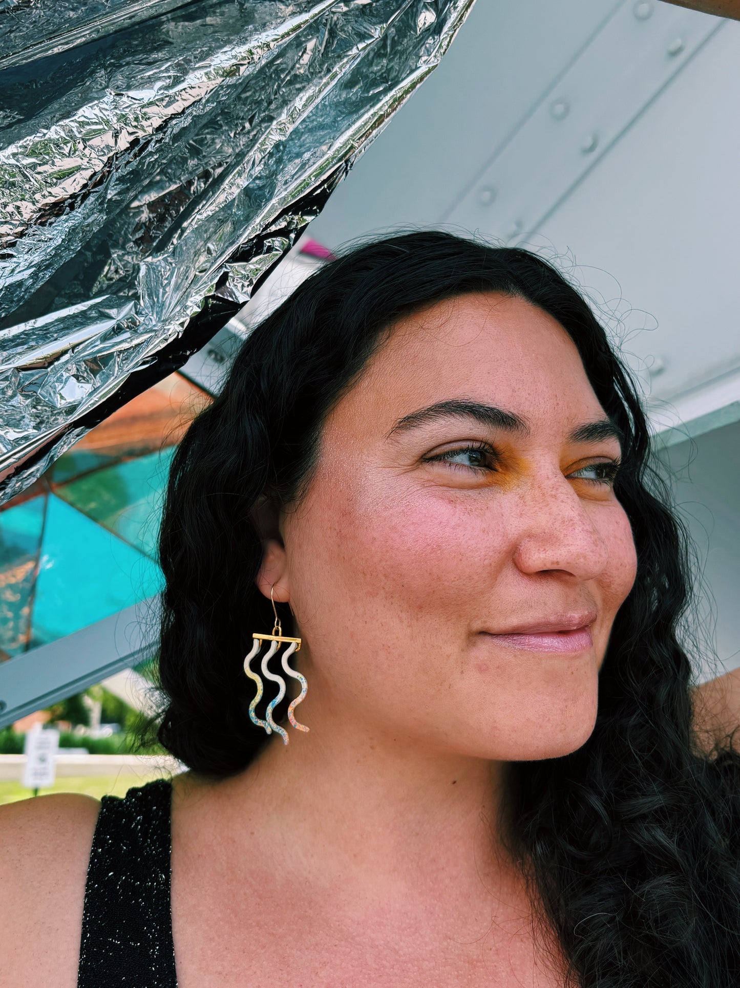 Vivid Triple Wavelength Dangle Earrings