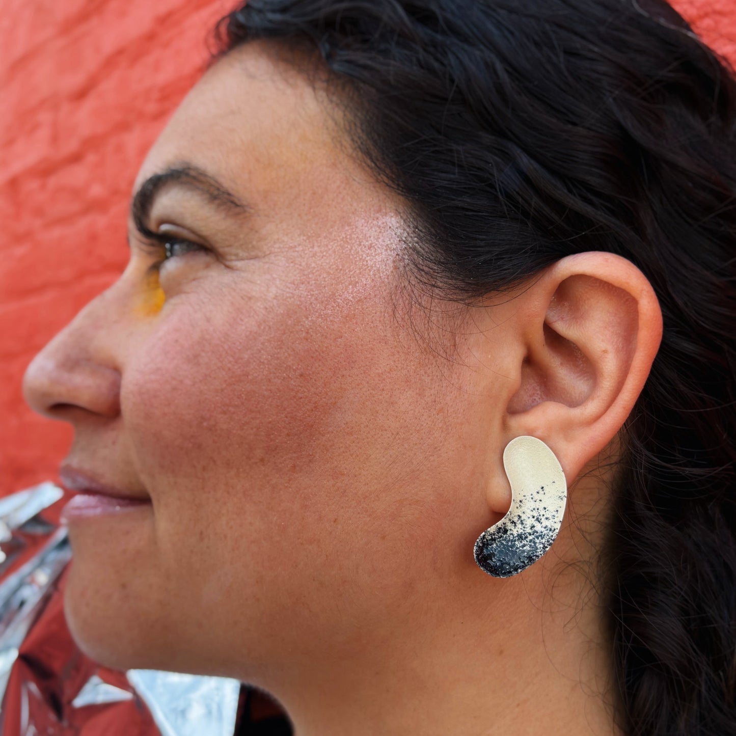 Void Bent Ellipse Satellite Earrings