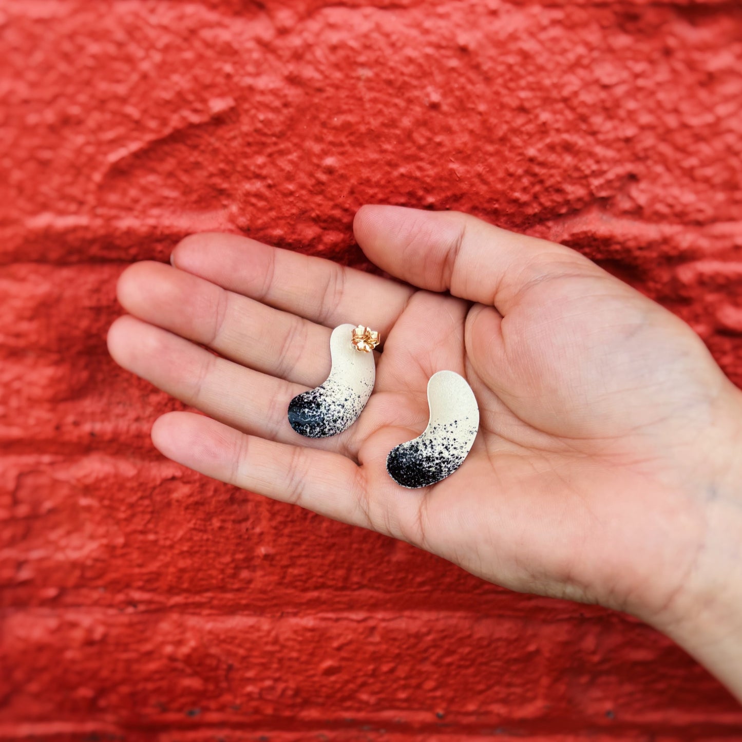 Void Bent Ellipse Satellite Earrings