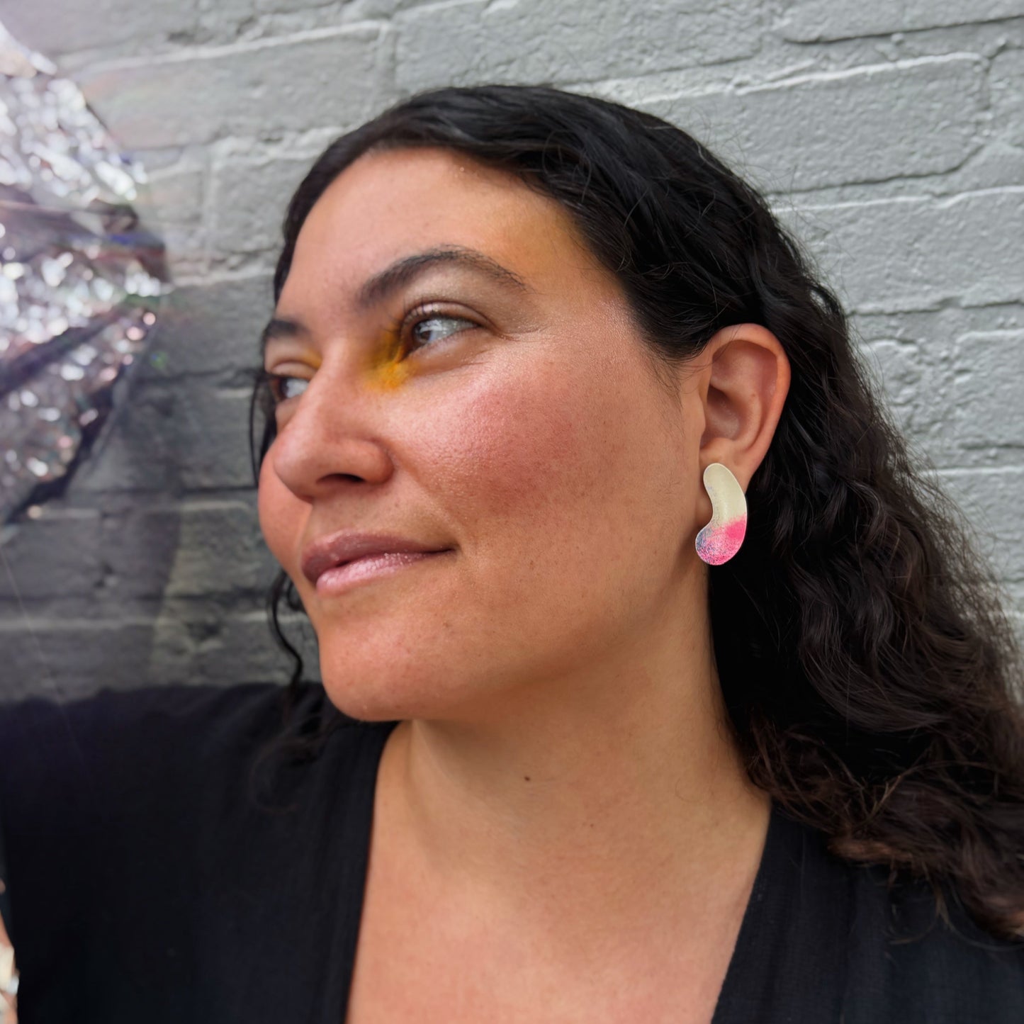 Bloom Bent Ellipse Satellite Earrings