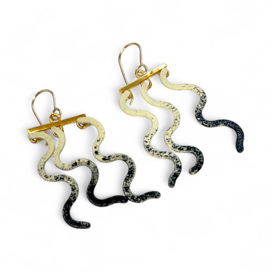 Void Triple Wavelength Dangle Earrings