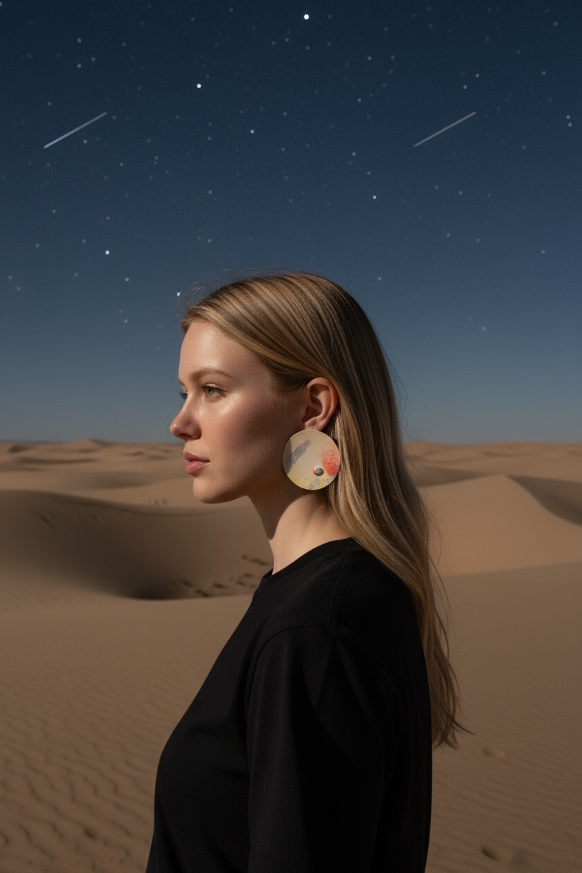 OOAK Vivid Space Specimen Satellite Earrings 02