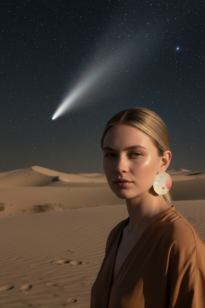 OOAK Vivid Space Specimen Satellite Earrings 02