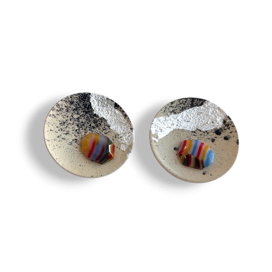 OOAK Small Void Space Specimen Satellite Earrings 02
