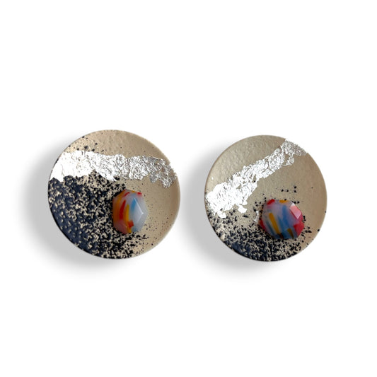 OOAK Small Void Space Specimen Satellite Earrings 03