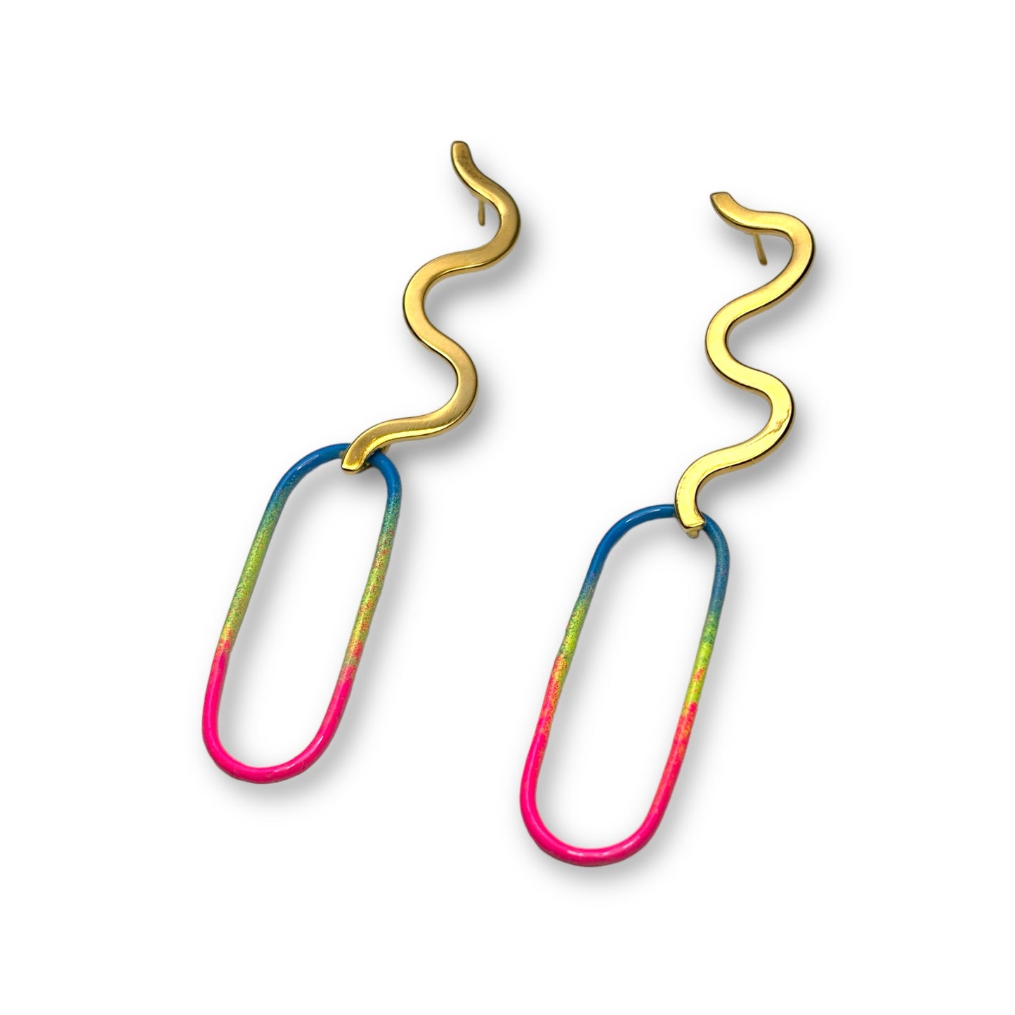 Neon Primary Ellipse Dangle Posts