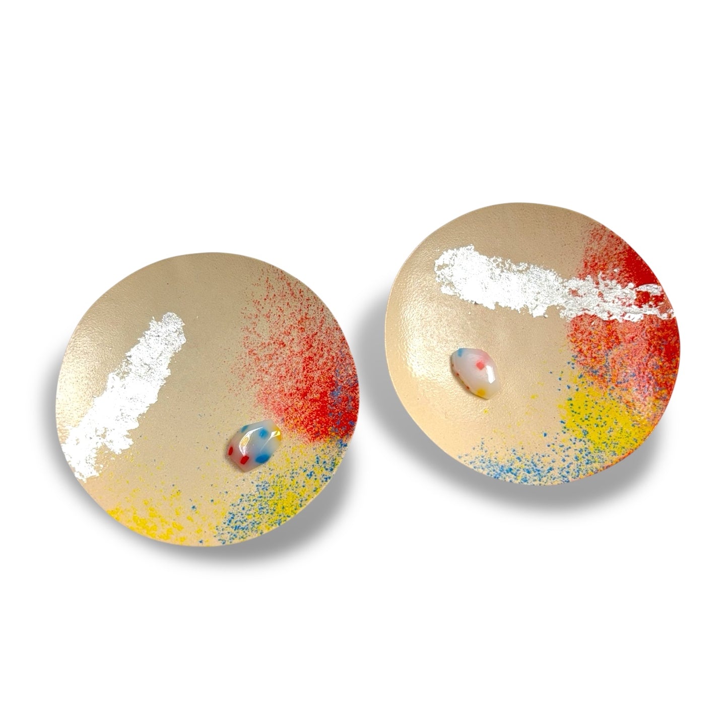 OOAK Vivid Space Specimen Satellite Earrings 01