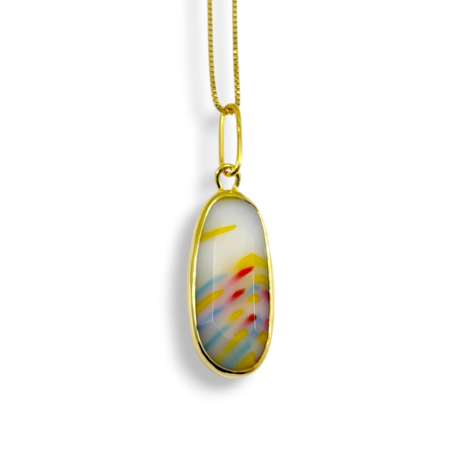 Bezel-Set Pendant Necklace 02