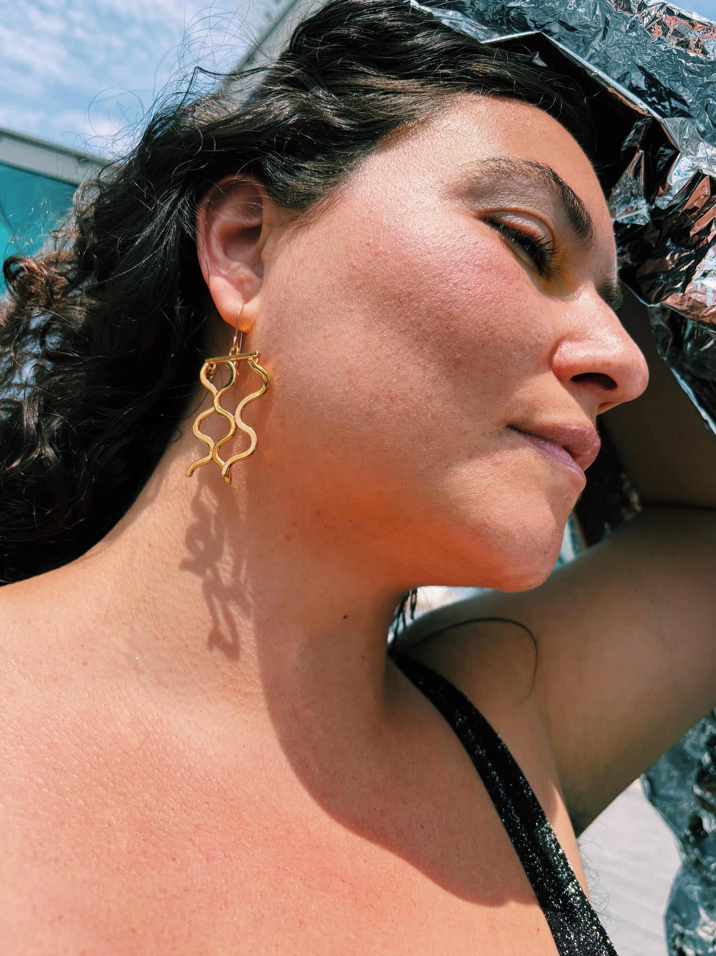 Triple Wavelength Dangle Earrings