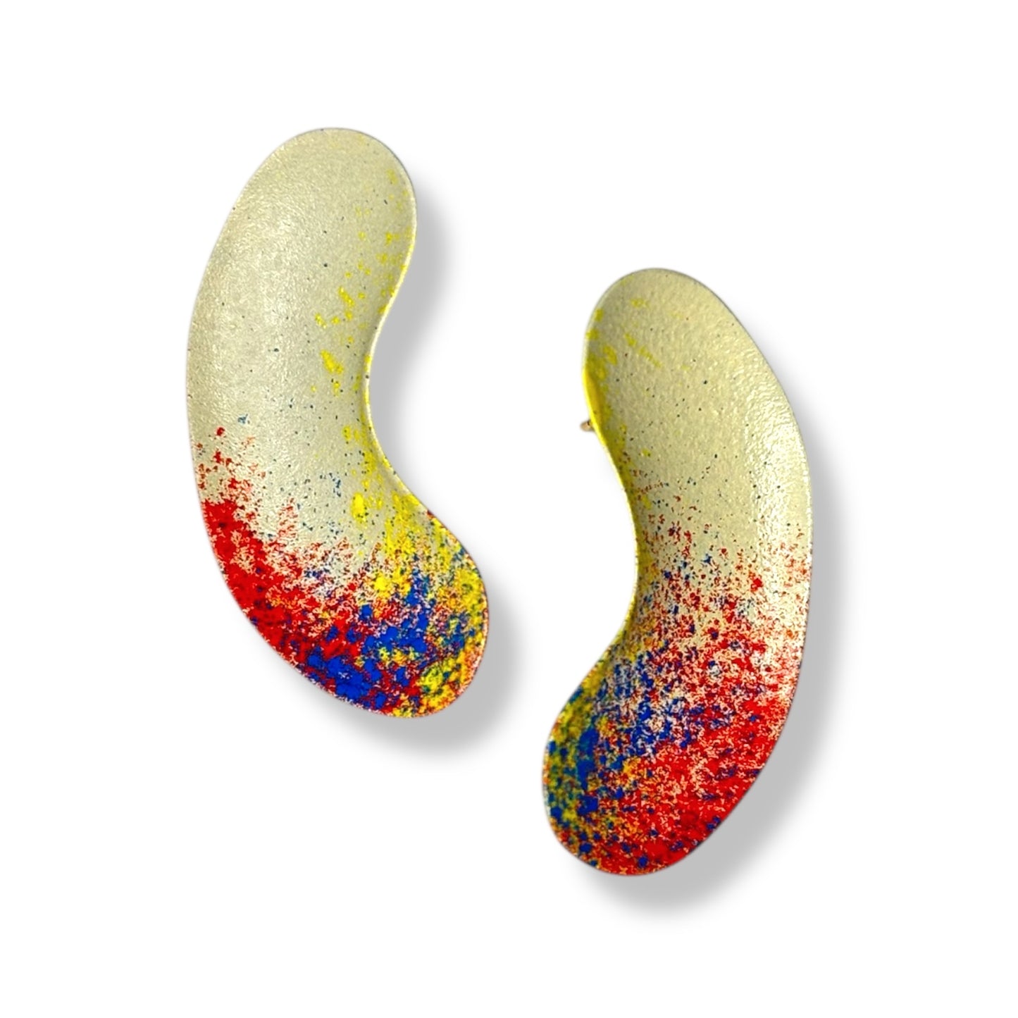 Vivid Bent Ellipse Satellite Earrings