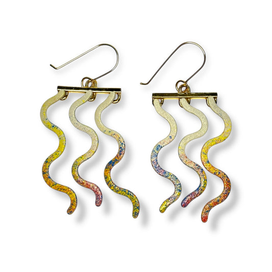 Vivid Triple Wavelength Dangle Earrings